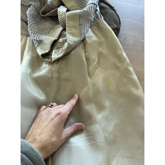 Alex Evenings Champagne Beige Two Piece Jacket Sleeveless Dress Womens 6 Shiny - Picture 9 of 10